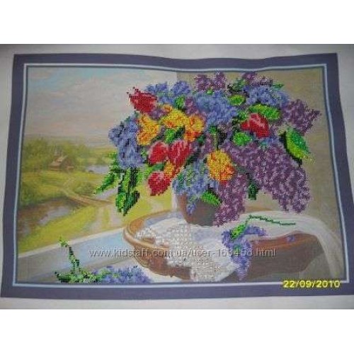 Main Bead Embroidery Kit Nostalgia (Flowers), AB-044 by Abris Art - buy online! ✿ Fast delivery ✿ Factory price ✿ Wholesale and retail ✿ Purchase Great kits for embroidery with beads