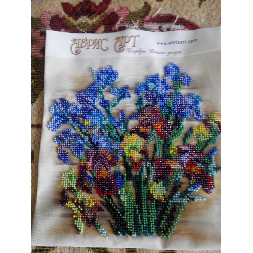 Irises, AC-473 by Abris Art - buy online! ✿ Fast delivery ✿ Factory price ✿ Wholesale and retail ✿ Purchase Scheme for embroidery with beads on canvas (200x200 mm)