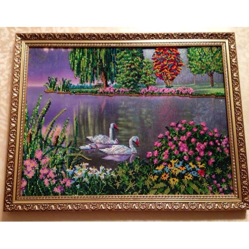 Main Bead Embroidery Kit Swang song (Landscapes), AB-096 by Abris Art - buy online! ✿ Fast delivery ✿ Factory price ✿ Wholesale and retail ✿ Purchase Great kits for embroidery with beads