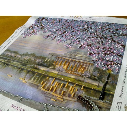 Charts on artistic canvas Sunset, AC-172 by Abris Art - buy online! ✿ Fast delivery ✿ Factory price ✿ Wholesale and retail ✿ Purchase Large schemes for embroidery with beads on canvas (300x300 mm)