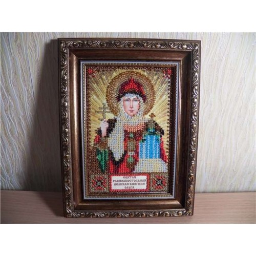 Набір для вишивання бісером на натуральному художньому холсті Свята Ольга, AAM-011 від Абрис Арт - купити з доставкою ✿ Найкраща ціна від виробника ✿ Оптом та в роздріб ✿ Придбати Набори для вишивки бісером іменних міні-ікон