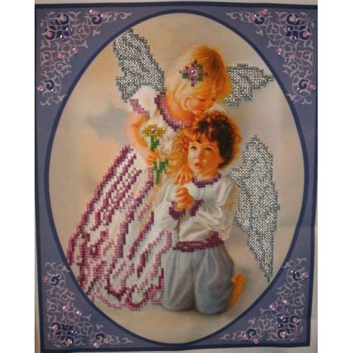 Main Bead Embroidery Kit Tenderness (Angels), AB-036 by Abris Art - buy online! ✿ Fast delivery ✿ Factory price ✿ Wholesale and retail ✿ Purchase Great kits for embroidery with beads