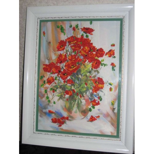 Main Bead Embroidery Kit Poppies (Flowers), AB-009 by Abris Art - buy online! ✿ Fast delivery ✿ Factory price ✿ Wholesale and retail ✿ Purchase Great kits for embroidery with beads