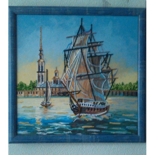 Charts on artistic canvas Frigate, AC-138 by Abris Art - buy online! ✿ Fast delivery ✿ Factory price ✿ Wholesale and retail ✿ Purchase Large schemes for embroidery with beads on canvas (300x300 mm)