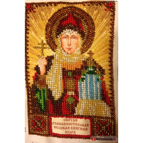 Набір для вишивання бісером на натуральному художньому холсті Свята Ольга, AAM-011 від Абрис Арт - купити з доставкою ✿ Найкраща ціна від виробника ✿ Оптом та в роздріб ✿ Придбати Набори для вишивки бісером іменних міні-ікон