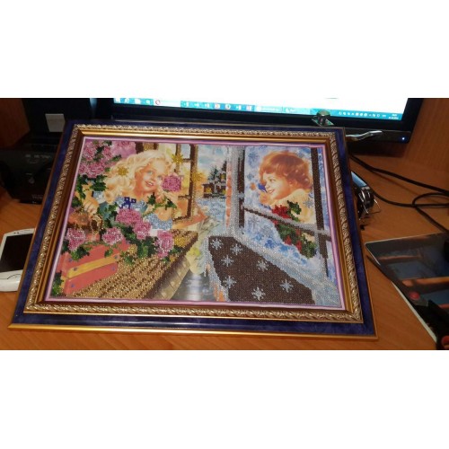 Main Bead Embroidery Kit Kay and Gerda (Kids), AB-063 by Abris Art - buy online! ✿ Fast delivery ✿ Factory price ✿ Wholesale and retail ✿ Purchase Great kits for embroidery with beads