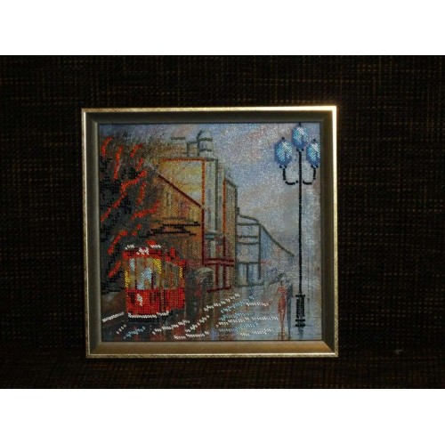 Charts on artistic canvas Rainy Evening, AC-051 by Abris Art - buy online! ✿ Fast delivery ✿ Factory price ✿ Wholesale and retail ✿ Purchase Scheme for embroidery with beads on canvas (200x200 mm)
