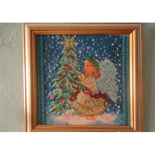 Charts on artistic canvas The Christmas Star, AC-048 by Abris Art - buy online! ✿ Fast delivery ✿ Factory price ✿ Wholesale and retail ✿ Purchase Scheme for embroidery with beads on canvas (200x200 mm)