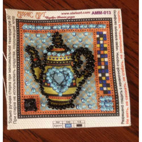 Mini Magnets Bead embroidery kit Yellow kettle, AMM-013 by Abris Art - buy online! ✿ Fast delivery ✿ Factory price ✿ Wholesale and retail ✿ Purchase Kits for embroidery with beads - mini-magnets