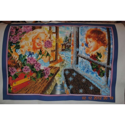 Main Bead Embroidery Kit Kay and Gerda (Kids), AB-063 by Abris Art - buy online! ✿ Fast delivery ✿ Factory price ✿ Wholesale and retail ✿ Purchase Great kits for embroidery with beads