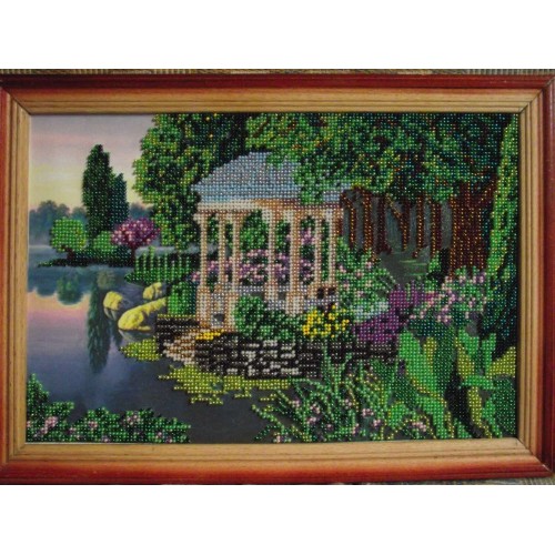 Main Bead Embroidery Kit Summerhouse (Landscapes), AB-069 by Abris Art - buy online! ✿ Fast delivery ✿ Factory price ✿ Wholesale and retail ✿ Purchase Great kits for embroidery with beads