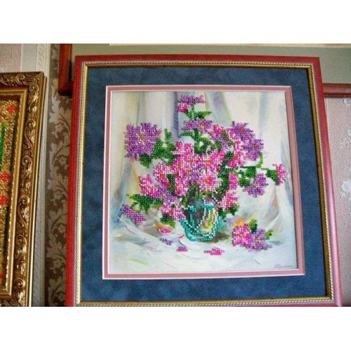 Charts on artistic canvas Chrysanthemums, AC-081 by Abris Art - buy online! ✿ Fast delivery ✿ Factory price ✿ Wholesale and retail ✿ Purchase Scheme for embroidery with beads on canvas (200x200 mm)