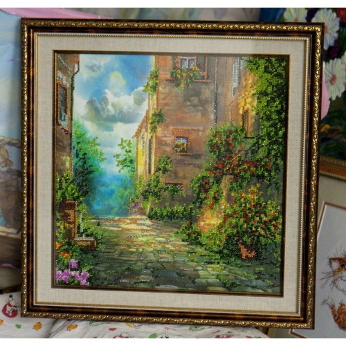 Main Bead Embroidery Kit Flower street (Landscapes), AB-227 by Abris Art - buy online! ✿ Fast delivery ✿ Factory price ✿ Wholesale and retail ✿ Purchase Great kits for embroidery with beads