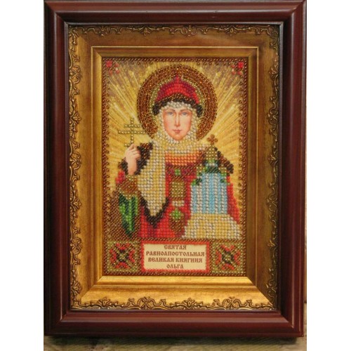 Набір для вишивання бісером на натуральному художньому холсті Свята Ольга, AAM-011 від Абрис Арт - купити з доставкою ✿ Найкраща ціна від виробника ✿ Оптом та в роздріб ✿ Придбати Набори для вишивки бісером іменних міні-ікон