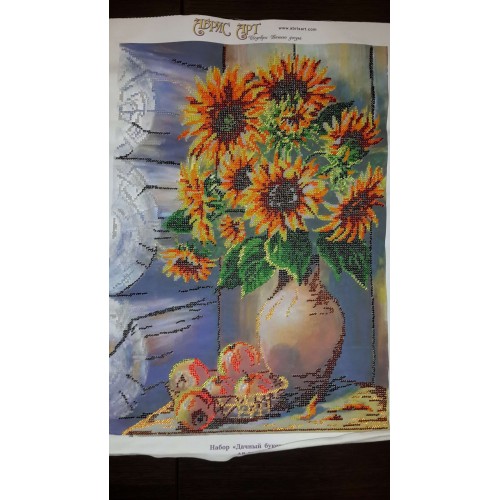 Main Bead Embroidery Kit Summer bouquet (Still life), AB-228 by Abris Art - buy online! ✿ Fast delivery ✿ Factory price ✿ Wholesale and retail ✿ Purchase Great kits for embroidery with beads