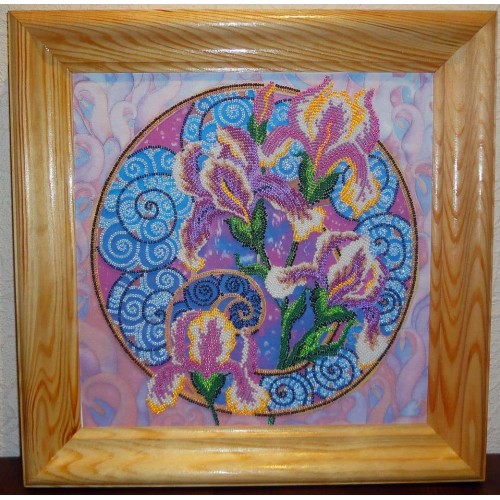 Charts on artistic canvas Singing irises, AC-217 by Abris Art - buy online! ✿ Fast delivery ✿ Factory price ✿ Wholesale and retail ✿ Purchase Large schemes for embroidery with beads on canvas (300x300 mm)