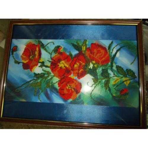 Main Bead Embroidery Kit Poppy dawn (Flowers), AB-161 by Abris Art - buy online! ✿ Fast delivery ✿ Factory price ✿ Wholesale and retail ✿ Purchase Great kits for embroidery with beads