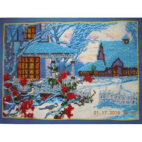 Main Bead Embroidery Kit Winter evening (Winter tale), AB-045 by Abris Art - buy online! ✿ Fast delivery ✿ Factory price ✿ Wholesale and retail ✿ Purchase Great kits for embroidery with beads