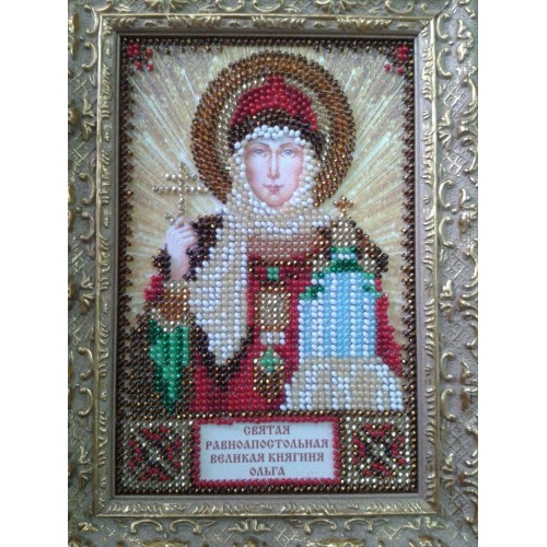 Набір для вишивання бісером на натуральному художньому холсті Свята Ольга, AAM-011 від Абрис Арт - купити з доставкою ✿ Найкраща ціна від виробника ✿ Оптом та в роздріб ✿ Придбати Набори для вишивки бісером іменних міні-ікон