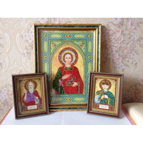 Main Bead Embroidery Kit St. Panteleimon (Icons), AB-062 by Abris Art - buy online! ✿ Fast delivery ✿ Factory price ✿ Wholesale and retail ✿ Purchase Great kits for embroidery with beads