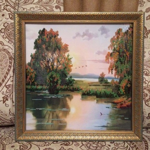 Main Bead Embroidery Kit Second summer (Landscapes), AB-210 by Abris Art - buy online! ✿ Fast delivery ✿ Factory price ✿ Wholesale and retail ✿ Purchase Great kits for embroidery with beads