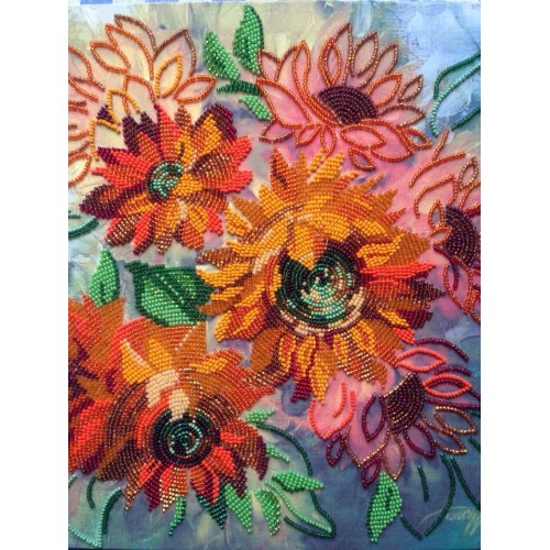 Charts on artistic canvas Gold of Summer, AC-286 by Abris Art - buy online! ✿ Fast delivery ✿ Factory price ✿ Wholesale and retail ✿ Purchase Large schemes for embroidery with beads on canvas (300x300 mm)