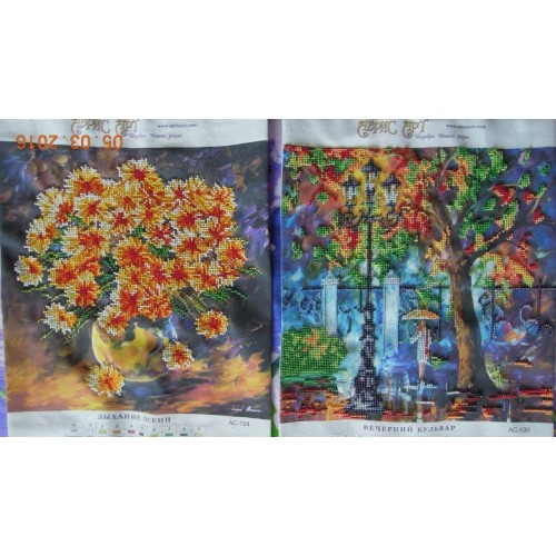 Charts on artistic canvas Breath of Autumn, AC-124 by Abris Art - buy online! ✿ Fast delivery ✿ Factory price ✿ Wholesale and retail ✿ Purchase Large schemes for embroidery with beads on canvas (300x300 mm)