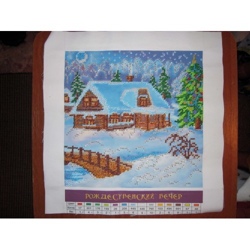 Charts on artistic canvas Christmas Eve, AC-004 by Abris Art - buy online! ✿ Fast delivery ✿ Factory price ✿ Wholesale and retail ✿ Purchase Scheme for embroidery with beads on canvas (200x200 mm)