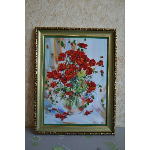 Main Bead Embroidery Kit Poppies (Flowers), AB-009 by Abris Art - buy online! ✿ Fast delivery ✿ Factory price ✿ Wholesale and retail ✿ Purchase Great kits for embroidery with beads