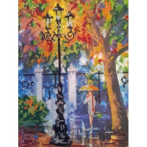 Charts on artistic canvas Evening Promenade, AC-130 by Abris Art - buy online! ✿ Fast delivery ✿ Factory price ✿ Wholesale and retail ✿ Purchase Large schemes for embroidery with beads on canvas (300x300 mm)