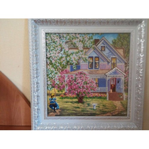 Charts on artistic canvas Garden Swing, AC-132 by Abris Art - buy online! ✿ Fast delivery ✿ Factory price ✿ Wholesale and retail ✿ Purchase Large schemes for embroidery with beads on canvas (300x300 mm)