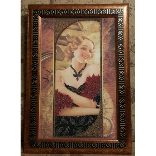 Main Bead Embroidery Kit Milady (Retro), AB-232 by Abris Art - buy online! ✿ Fast delivery ✿ Factory price ✿ Wholesale and retail ✿ Purchase Great kits for embroidery with beads