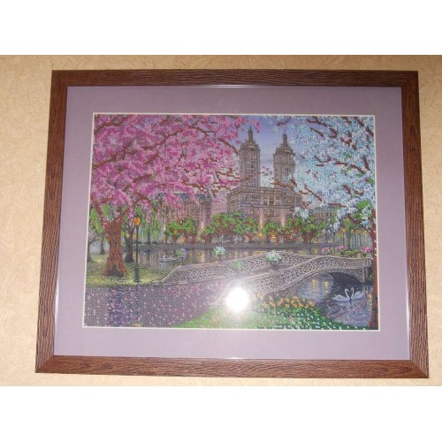 Main Bead Embroidery Kit Spring bloom (Landscapes), AB-155 by Abris Art - buy online! ✿ Fast delivery ✿ Factory price ✿ Wholesale and retail ✿ Purchase Great kits for embroidery with beads