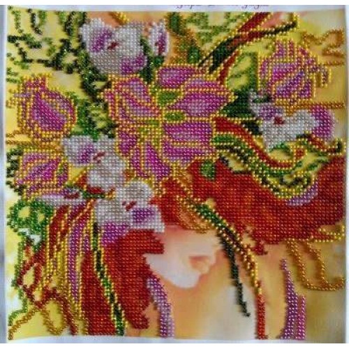 Charts on artistic canvas Autumn Girl, AC-008 by Abris Art - buy online! ✿ Fast delivery ✿ Factory price ✿ Wholesale and retail ✿ Purchase Scheme for embroidery with beads on canvas (200x200 mm)