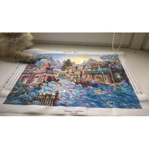 Main Bead Embroidery Kit Merry Yule (Winter tale), AB-219 by Abris Art - buy online! ✿ Fast delivery ✿ Factory price ✿ Wholesale and retail ✿ Purchase Great kits for embroidery with beads