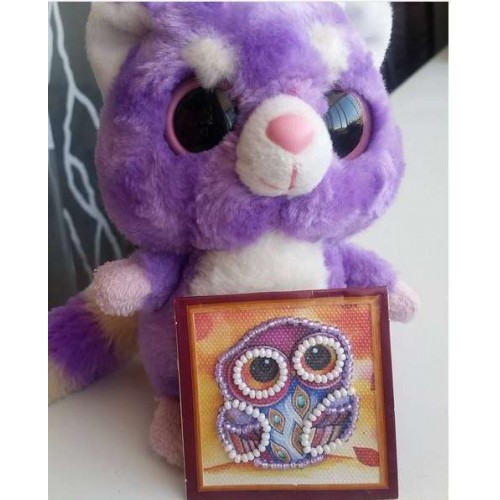 Mini Magnets Bead embroidery kit Owl – 1, AMM-003 by Abris Art - buy online! ✿ Fast delivery ✿ Factory price ✿ Wholesale and retail ✿ Purchase Kits for embroidery with beads - mini-magnets
