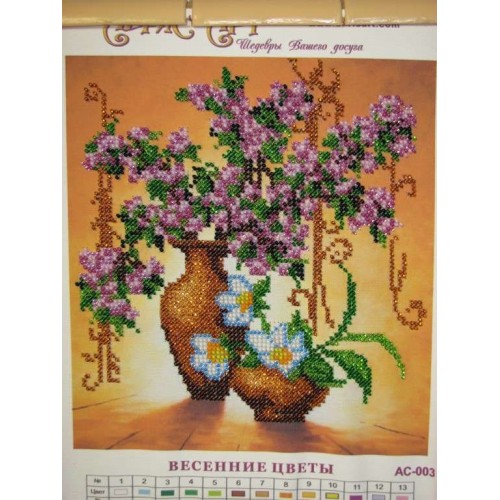 Charts on artistic canvas Spring Flowers, AC-003 by Abris Art - buy online! ✿ Fast delivery ✿ Factory price ✿ Wholesale and retail ✿ Purchase Scheme for embroidery with beads on canvas (200x200 mm)