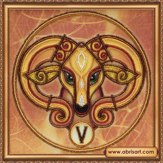 Main Bead Embroidery Kit Aries (Zodiac signs), AB-332-01 by Abris Art - buy online! ✿ Fast delivery ✿ Factory price ✿ Wholesale and retail ✿ Purchase Great kits for embroidery with beads