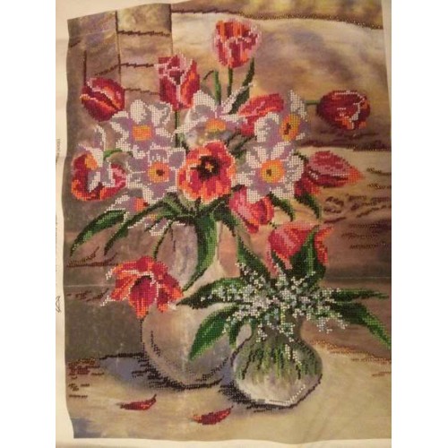 Main Bead Embroidery Kit Breath of Spring (Still life), AB-230 by Abris Art - buy online! ✿ Fast delivery ✿ Factory price ✿ Wholesale and retail ✿ Purchase Great kits for embroidery with beads