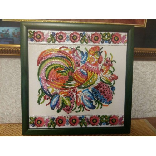 Charts on artistic canvas Deco cockerel, AC-493 by Abris Art - buy online! ✿ Fast delivery ✿ Factory price ✿ Wholesale and retail ✿ Purchase Scheme for embroidery with beads on canvas (200x200 mm)