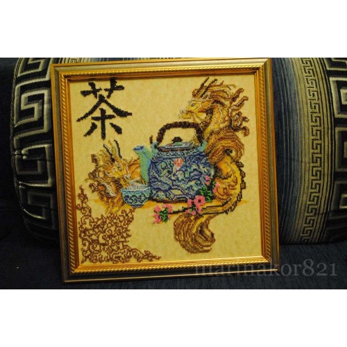 Chinese tea-time, AB-113 by Abris Art - buy online! ✿ Fast delivery ✿ Factory price ✿ Wholesale and retail ✿ Purchase Great kits for embroidery with beads