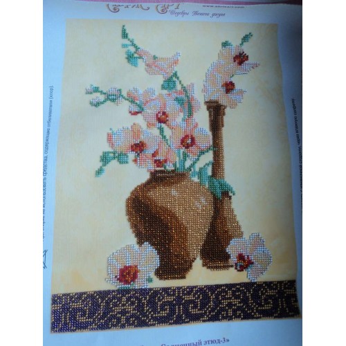 Main Bead Embroidery Kit Sunny etude – 3 (Flowers), AB-201 by Abris Art - buy online! ✿ Fast delivery ✿ Factory price ✿ Wholesale and retail ✿ Purchase Great kits for embroidery with beads