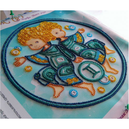 Main Bead Embroidery Kit Gemini (Zodiac signs), AB-332-03 by Abris Art - buy online! ✿ Fast delivery ✿ Factory price ✿ Wholesale and retail ✿ Purchase Great kits for embroidery with beads