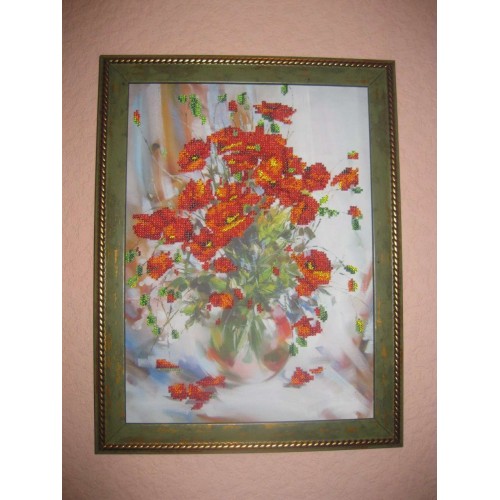 Main Bead Embroidery Kit Poppies (Flowers), AB-009 by Abris Art - buy online! ✿ Fast delivery ✿ Factory price ✿ Wholesale and retail ✿ Purchase Great kits for embroidery with beads