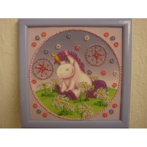 Mini Bead embroidery kit Pony, AM-016 by Abris Art - buy online! ✿ Fast delivery ✿ Factory price ✿ Wholesale and retail ✿ Purchase Sets-mini-for embroidery with beads on canvas