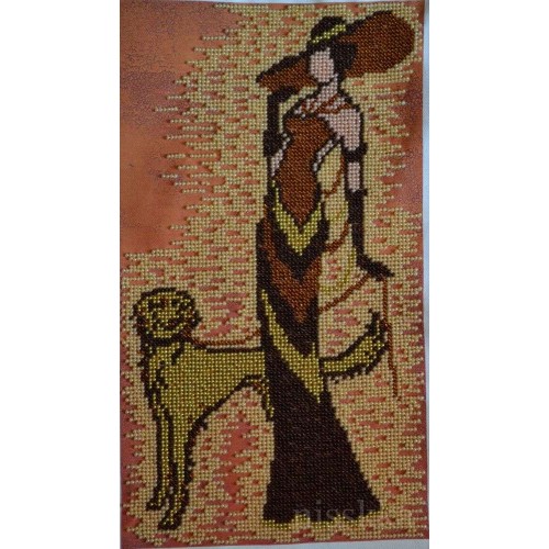 The lady with the dog, AB-115 by Abris Art - buy online! ✿ Fast delivery ✿ Factory price ✿ Wholesale and retail ✿ Purchase Great kits for embroidery with beads