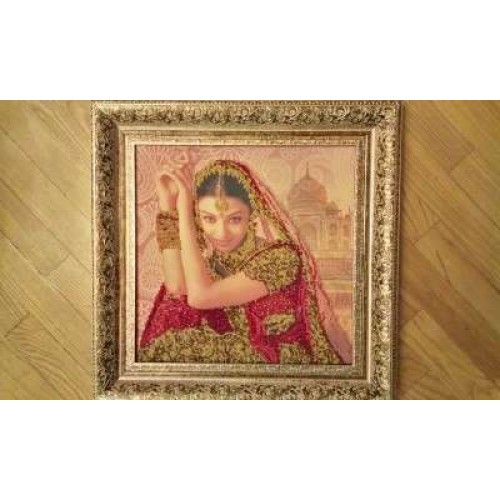 Charts on artistic canvas Flowers of India, AC-142 by Abris Art - buy online! ✿ Fast delivery ✿ Factory price ✿ Wholesale and retail ✿ Purchase Large schemes for embroidery with beads on canvas (300x300 mm)