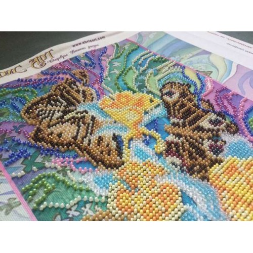 Charts on artistic canvas Moths, AC-106 by Abris Art - buy online! ✿ Fast delivery ✿ Factory price ✿ Wholesale and retail ✿ Purchase Large schemes for embroidery with beads on canvas (300x300 mm)