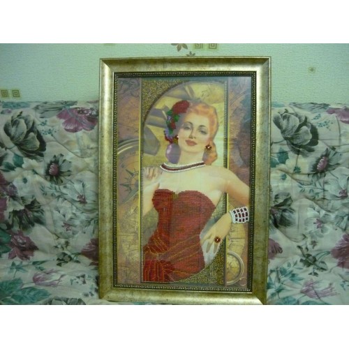 Main Bead Embroidery Kit Dolly (Retro), AB-234 by Abris Art - buy online! ✿ Fast delivery ✿ Factory price ✿ Wholesale and retail ✿ Purchase Great kits for embroidery with beads