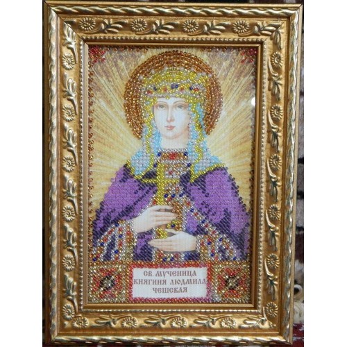 Набір для вишивання бісером на натуральному художньому холсті Свята Людмила, AAM-050 від Абрис Арт - купити з доставкою ✿ Найкраща ціна від виробника ✿ Оптом та в роздріб ✿ Придбати Набори для вишивки бісером іменних міні-ікон